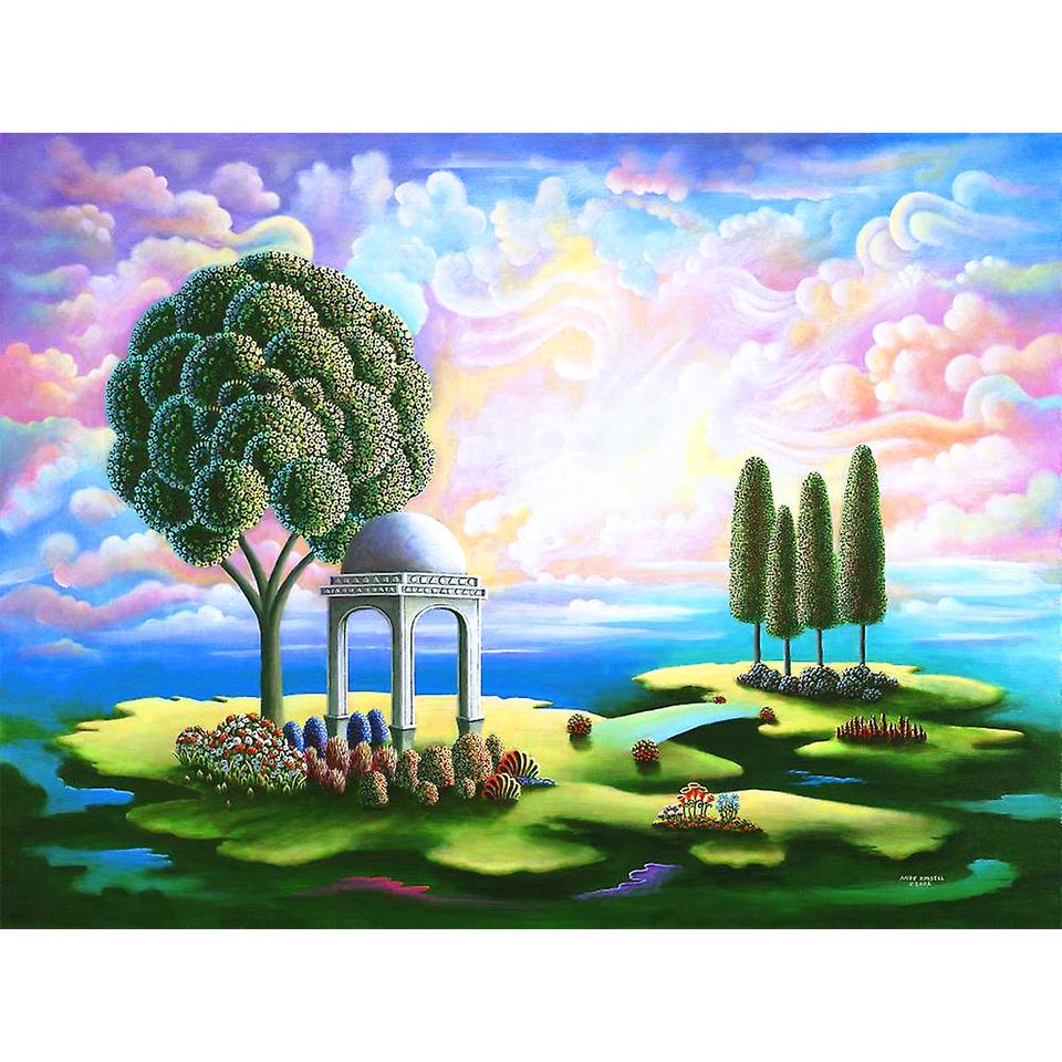 5D DIY Diamond Painting Landscape Scenery Cross Stitch Kit Full Round Rhinestone Embroidery Mosaic Home Decoration Gifts