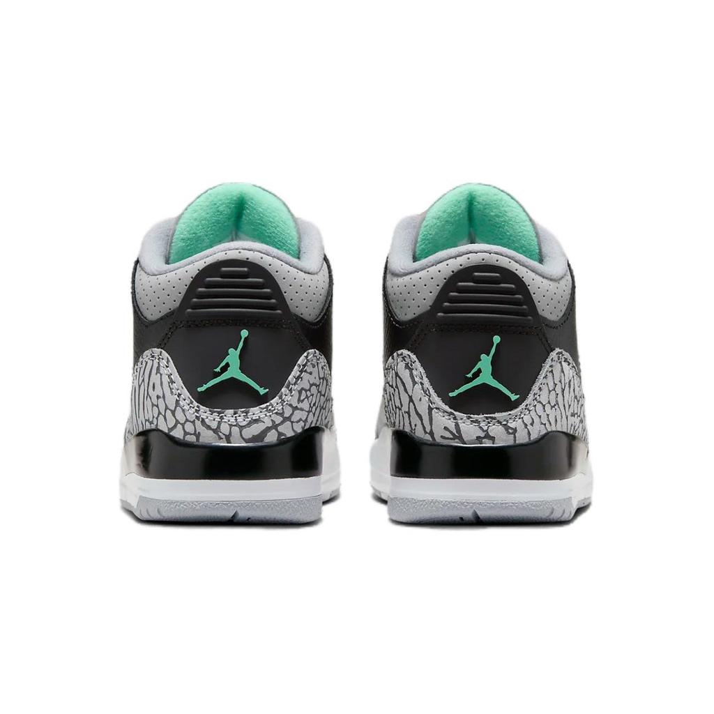 Air Jordan 3 Retro PS Green Glow Kids Sneakers Black Wolf-Grey White DM0966-031
