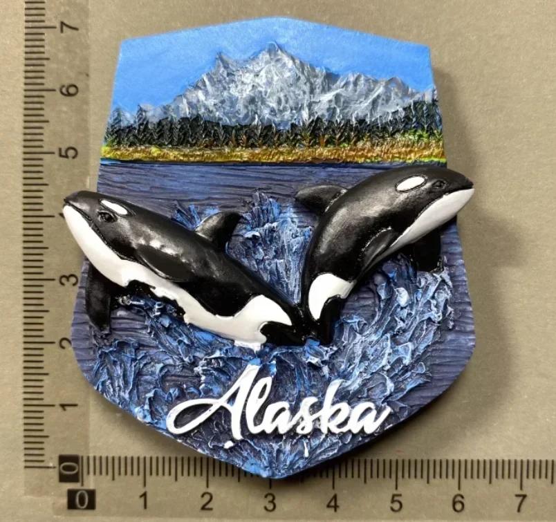 USA Alaska Bear Kawaii Fridge Magnets Tourism Souvenir British Canada Bear Refrigerator Magnetic Stickers Cute Magnet Decor Gift