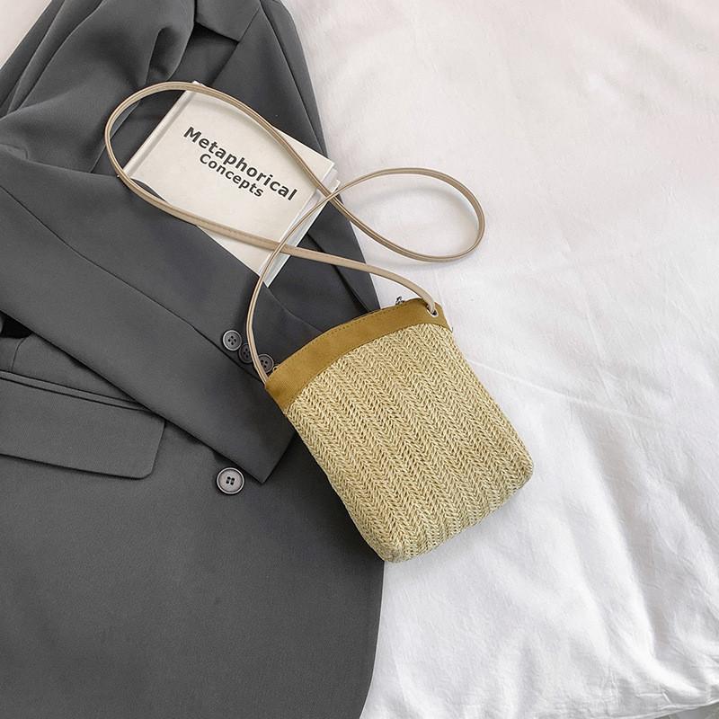 Fashionable Woven Square Handbag For Women Featuring Soft Materials For Everyday Style Khaki
