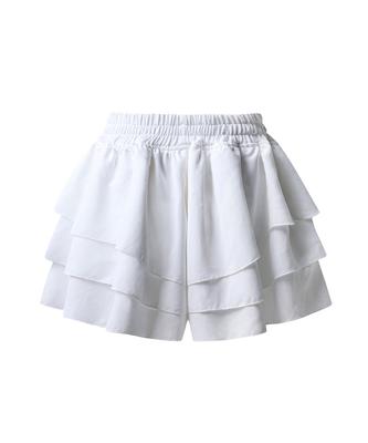 ERER Ruffle Shorts White