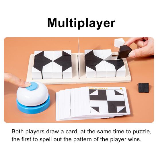 1 Set Verstecktes Puzzle Baustein Spielzeug Denksportaufgabe Schwarz Weiß Holzblock Brettspiel Kleinkinder Farbform Lernen Fokus Training STEM Pädagogisches