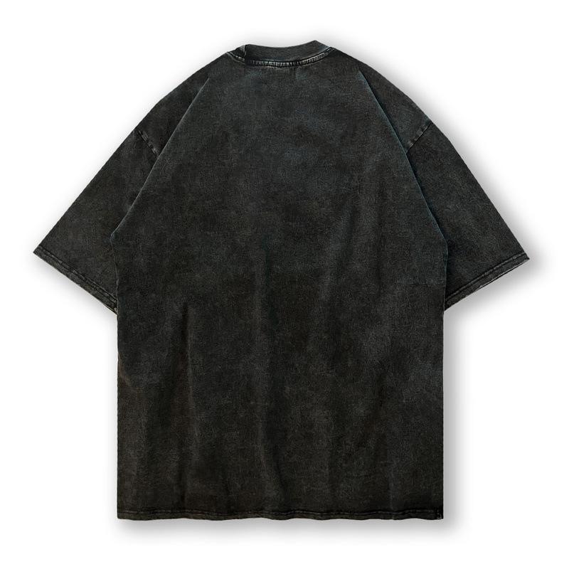 American Hip Hop Retro Old Washed Short-Sleeved T-Shirt Men And Women Oversize Street Skateboard Loose Half-Sleeved T