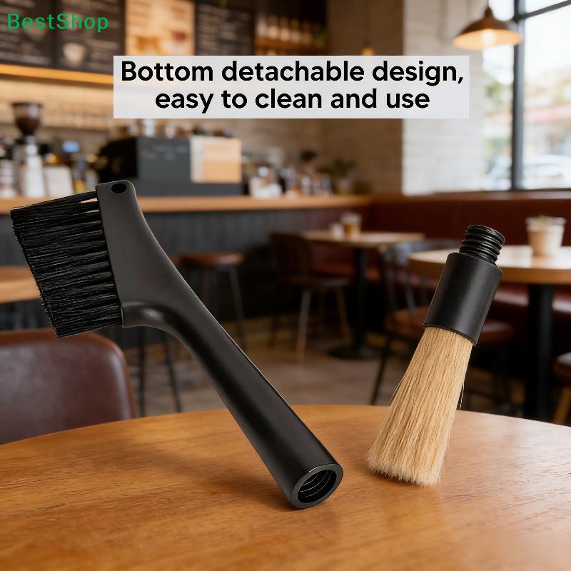 Detachable 2-in-1 Coffee Machine Cleaning Brush,Dual-Head Espresso Grinder Brush for Barista,Kitchen & Coffee Shop Use
