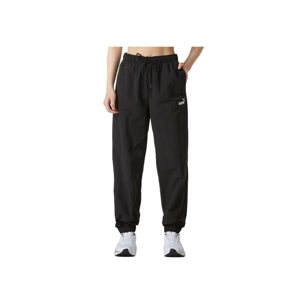 PUMA Solid Color Sports Training Woven Jogger Pants Women bottoms Black 682272-01