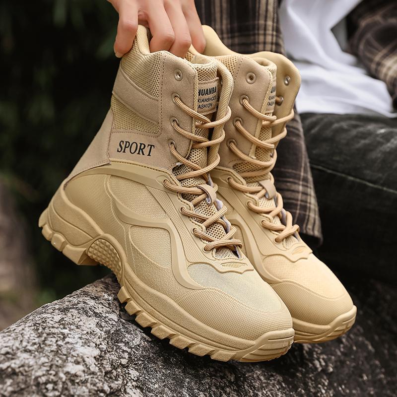 Fashion Golden Sapling Outdoor Leisure Boots Men Classic Breathable Warm Cotton Mid-calf Boot Male Winter Hiking Climbing Shoes Footwear
