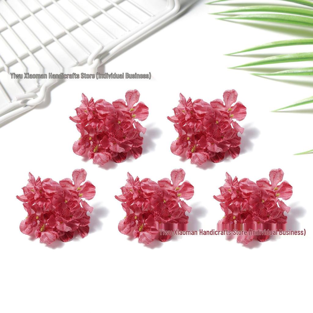 Multi-color Burned Edge Silk Hydrangea Hairpin – Creative DIY Hanfu Hair Accessory for Graduation Caps