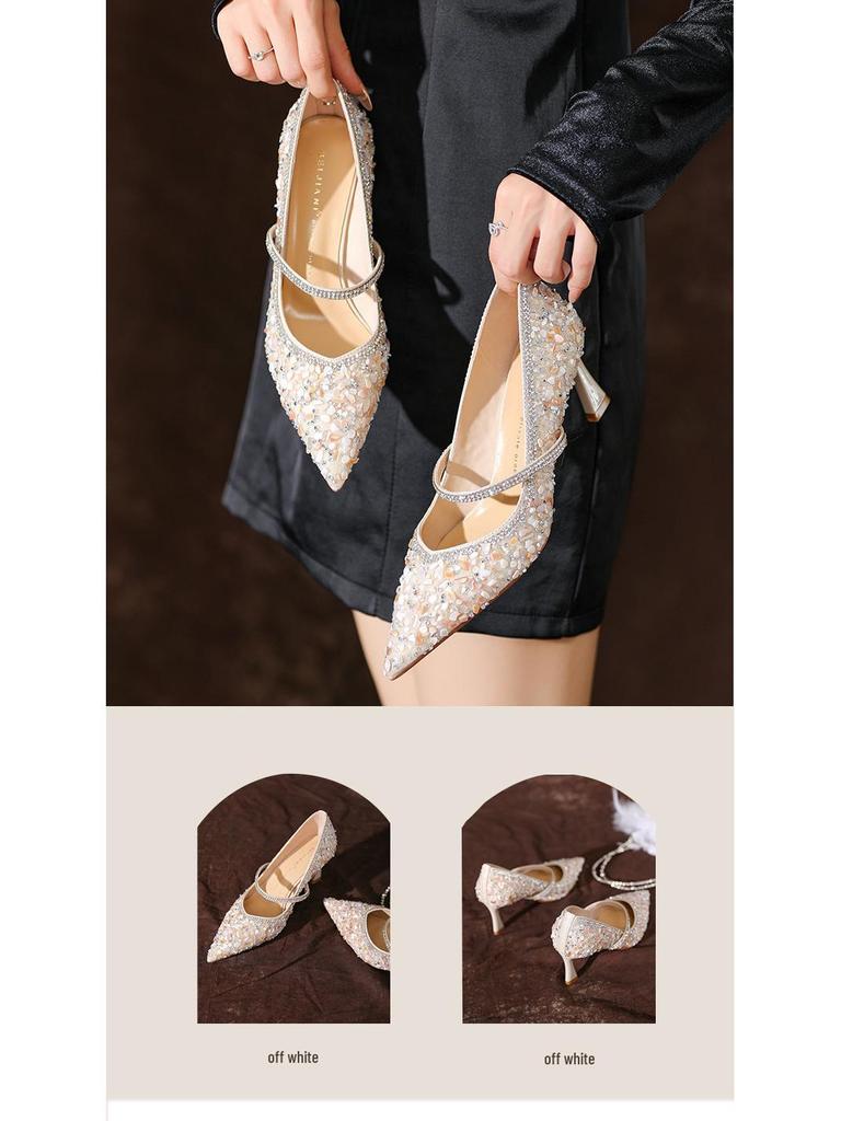 BEIJIANI Schafsleder Muschel High Heels Spitzschuhe Stilettos - Brautjungfern- & Hochzeitskleid Schuhe