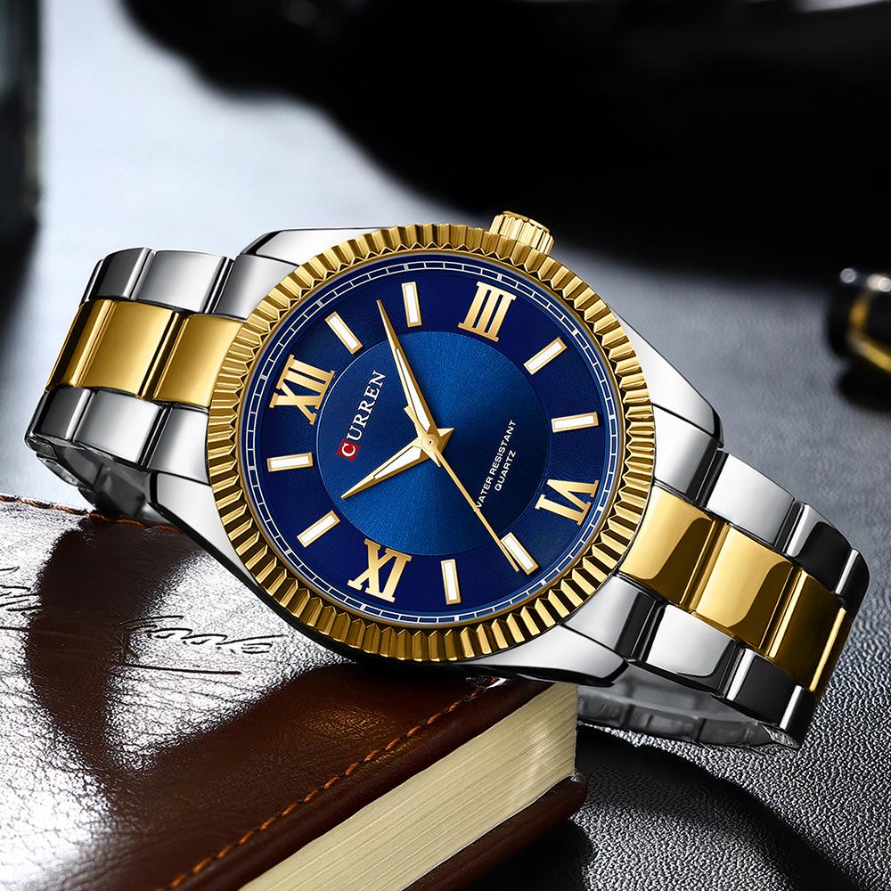CURREN 8453 Men's Waterproof Quartz Watch with Steel Band - Simple and Elegant Business Style