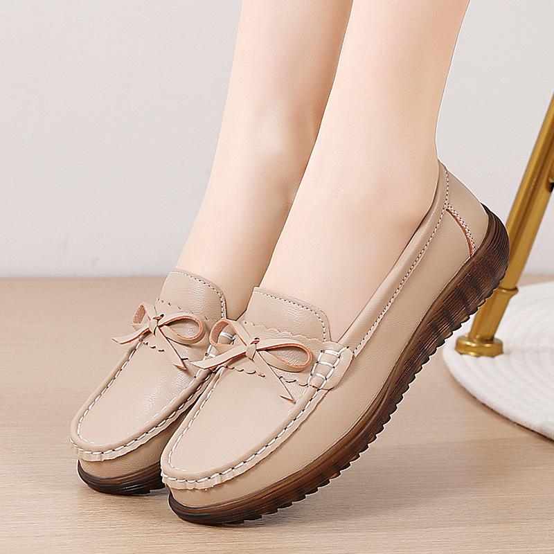 Casual shoes spring and autumn soft-soled lightweight women's shoes medium women's shoes non-slip loafers Doudou shoes