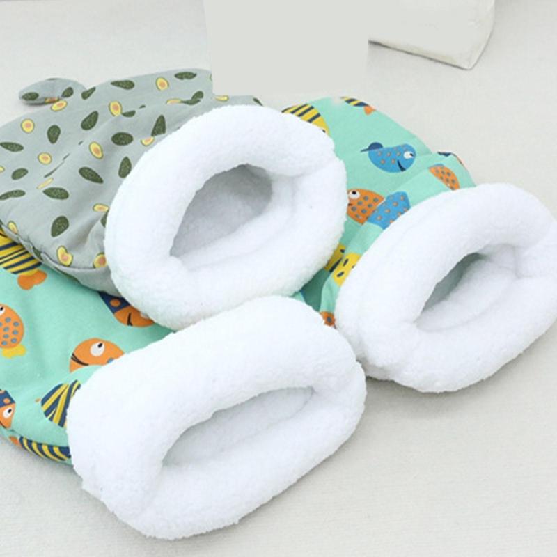 Thermal Insulated Cats Bed Machine Washable Cartoon Pattern Pet Warmth Sleep Bag Soft Comfortable For Cold Weather
