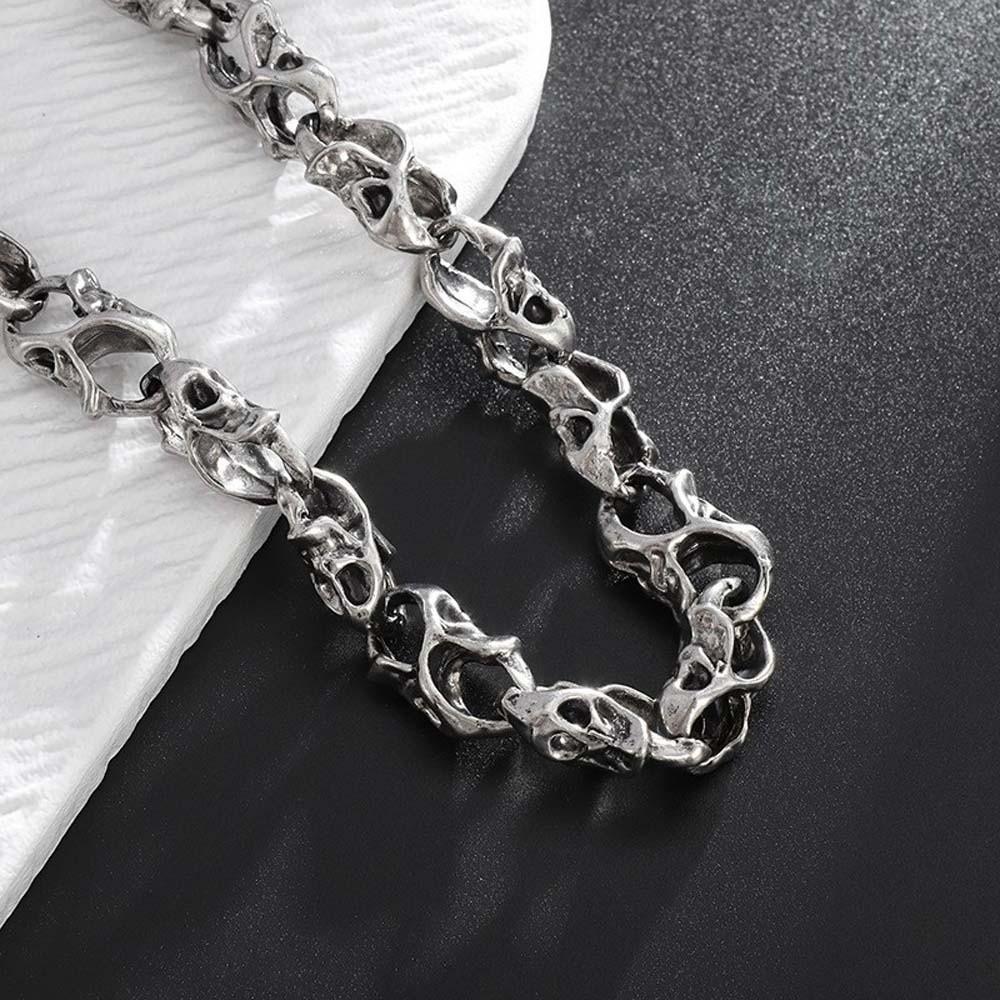 Lanț Reglabil pentru Pantaloni cu Craniu Y2K Punk Aliaj de Zinc Decor Talie Lanț Vintage pentru Blugi Bărbați Petrecere