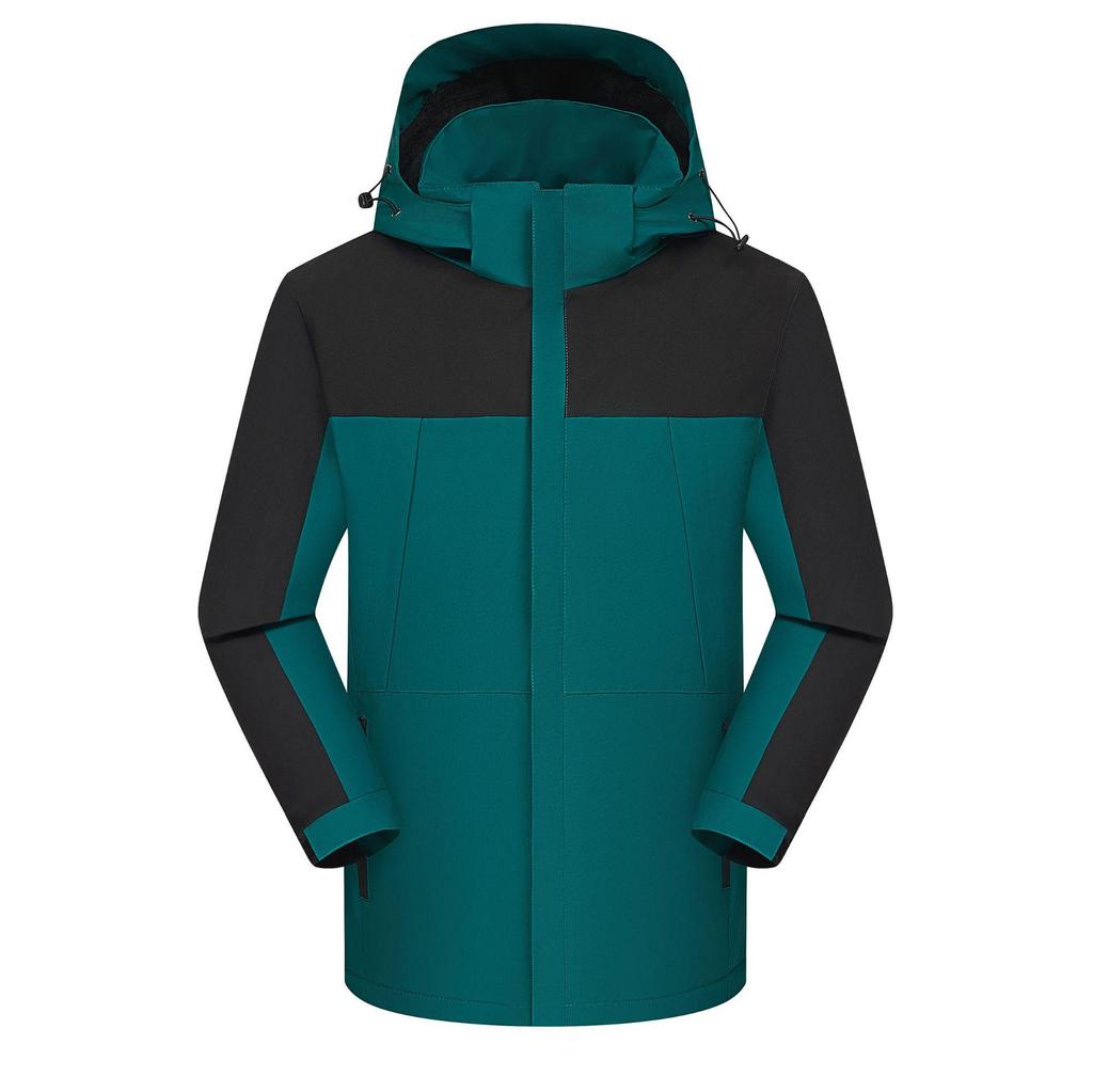 Personalized Windproof 3-in-1 Jacket: Solid Color, Custom Logo, Unisex Design, Thick Workwear