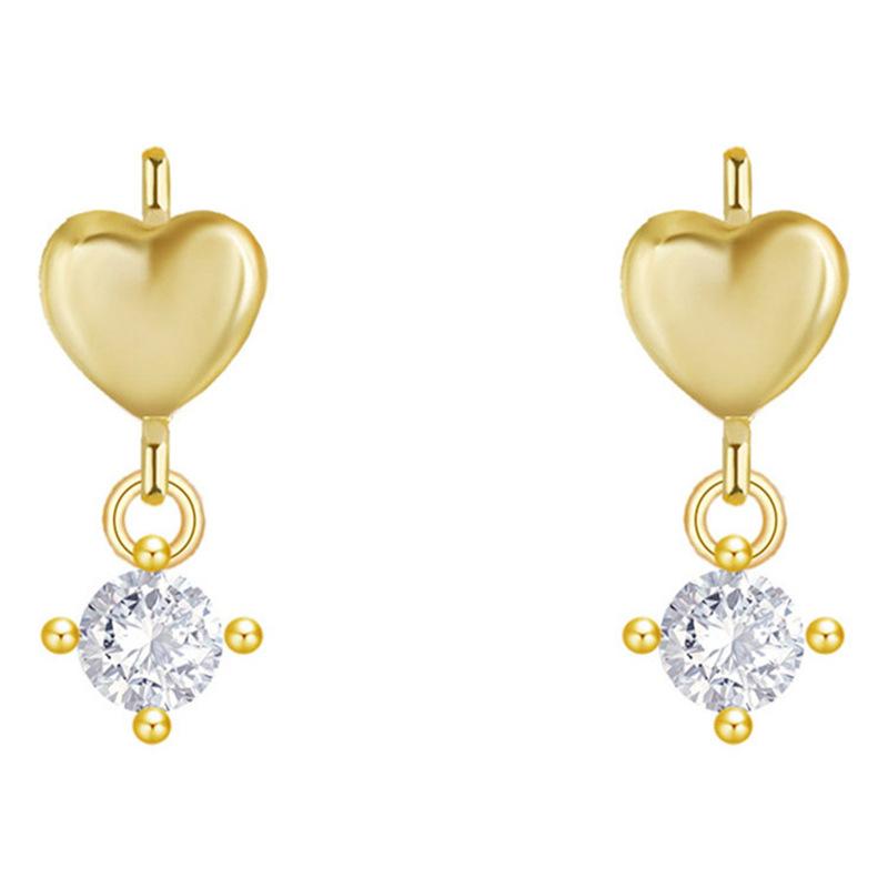 Fashion Zircon Heart Ear Cuffs Retro Luxe Commute Earrings Unique Design Women Jewelry