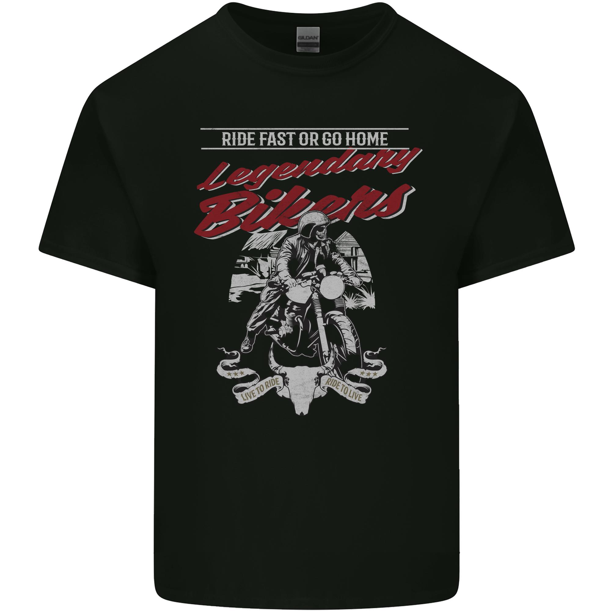 Legendary Bikers Skull Motorcycle Motorbike Unisexs Light Cotton TShirt S
