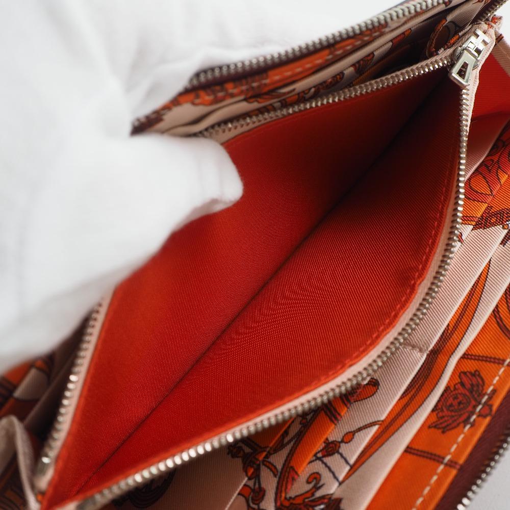 HERMES Azap silk in Purse Rouge Red Epsom/silk unisex Used