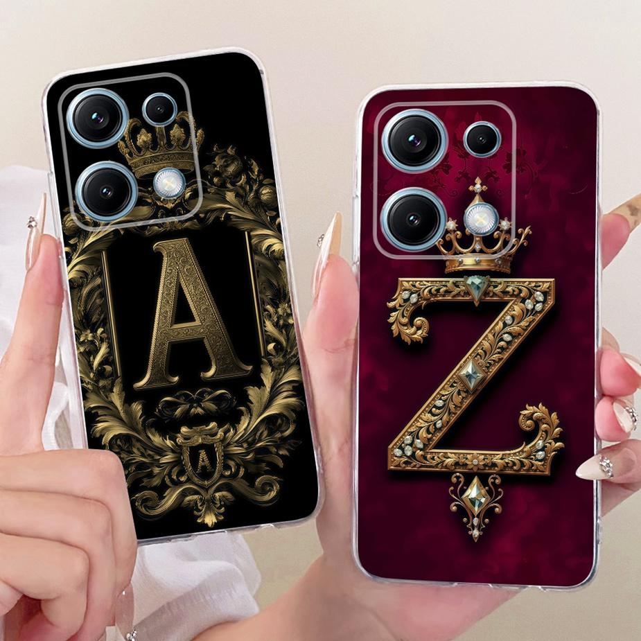 For Xiaomi Redmi Note 14S 4G Case Cute Crown Letters Cover Soft Slim Phone Case For Xiaomi Redmi Note 14S Note14S 4G Fundas Bags