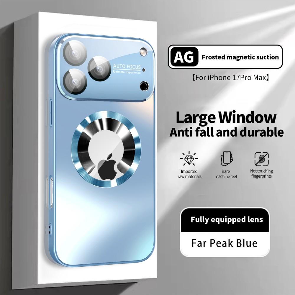 Titanium Metallic Luxury Matte Case For iPhone 17 12 13 14 15 16 Pro Max Plus For Magsafe Glass Lens Camera Protection Cover