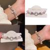 Geometric Zircon Artificial Pearl Bracelet With Silver Finish For Womens Fashion Accessories