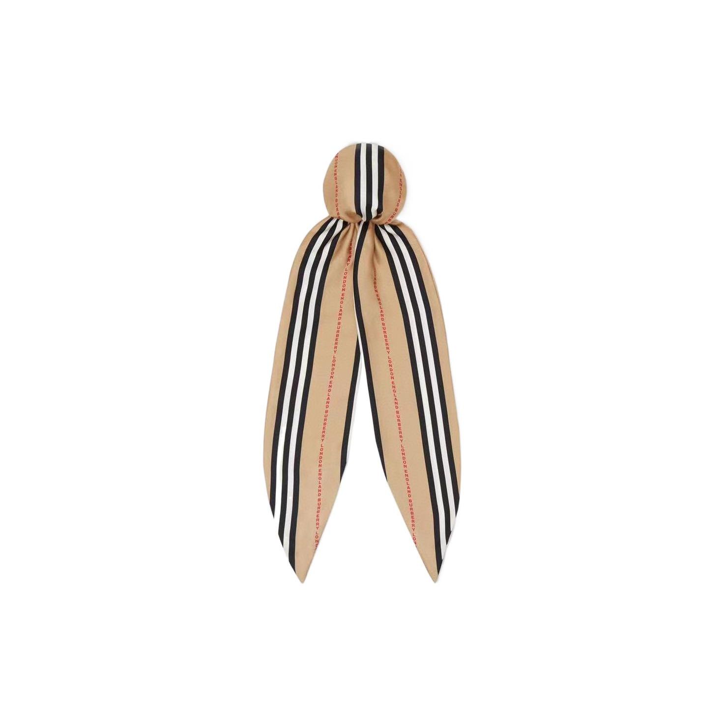 Burberry Fashion Striped Silk Headband Women accessories 80219421 Khaki,F