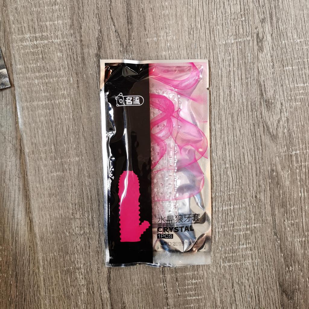 4 Styles Wolf Tooth Crystal Penis Lengthening Time-lapse Exercise Sex Products Couple Toys Large Particles G-spot Stimulation Male Condom Soft Fit