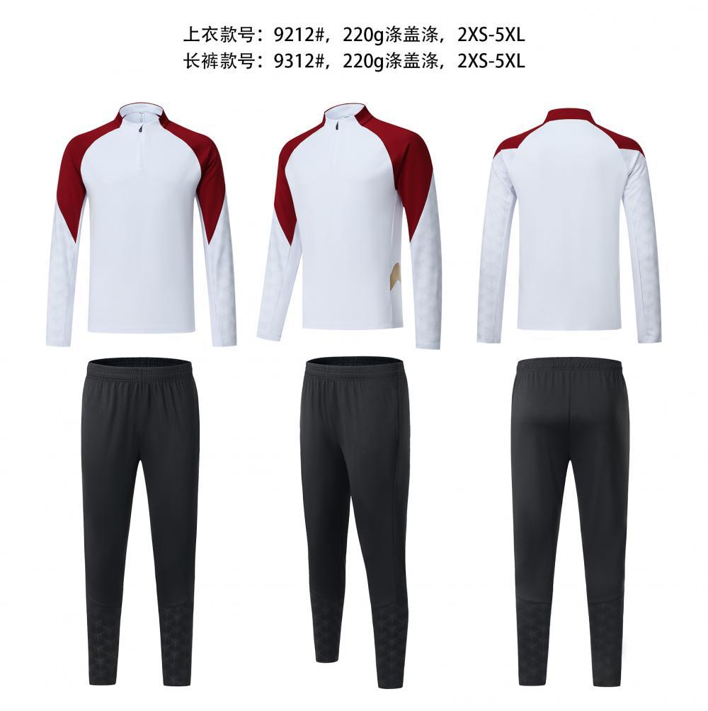 New football jersey half zipper trousers club game jersey training jersey printed student football suit 2XS