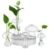5Pcs Glass Mushroom Flower Vase Cute Colored Glass Vase Unique Bud Small Vase Flowers, Aesthetic Decorative Vases for Home Decor