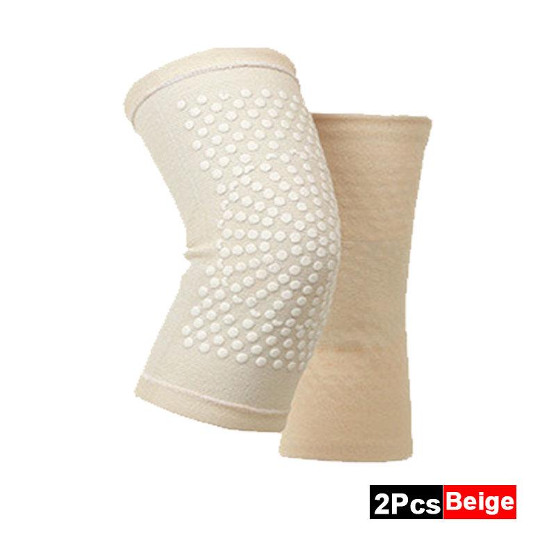 

1 пара, самонагревающаяся поддержка, наколенник, наколенник, теплый для артрита, облегчение боли в суставах, восстановление после травм, пояс-массажер для колена, грелка XL- weight 75-95kg бежевый