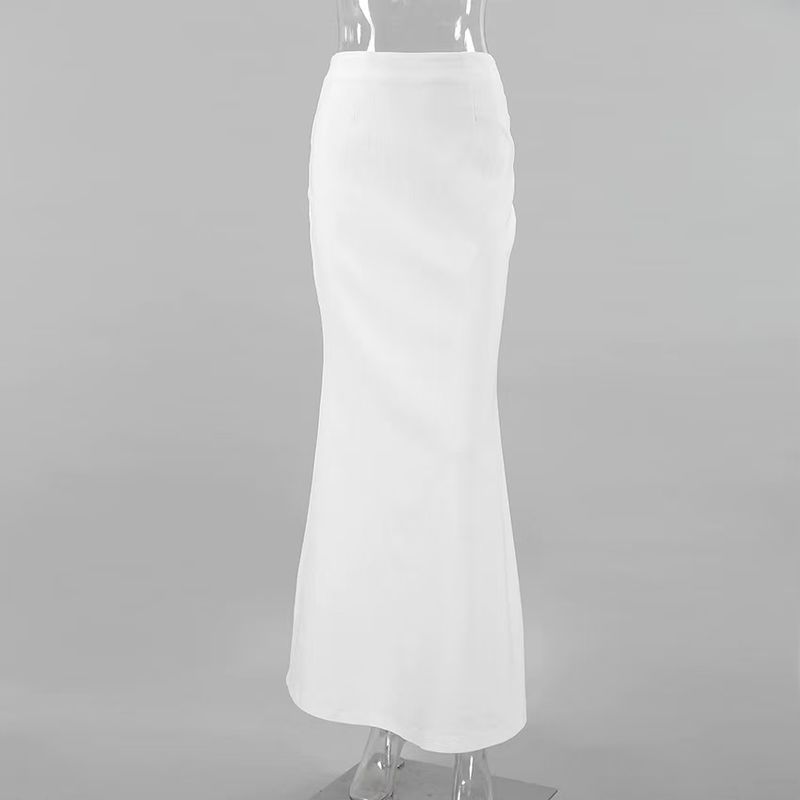 

Модный стиль Новое поступление Модная юбка-футляр с завышенной талией и хвостом русалки Юбка с завышенной талией и хвостом рыбы White S