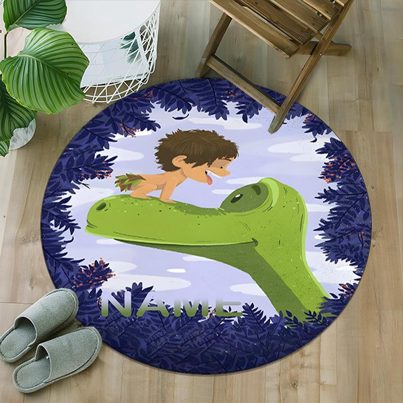 Customizable Good Dinosaur1 Round Non-Slip Carpet - Ideal for Garden, Picnic, Office, Perfect for Decoration, Suitable For All Seasons