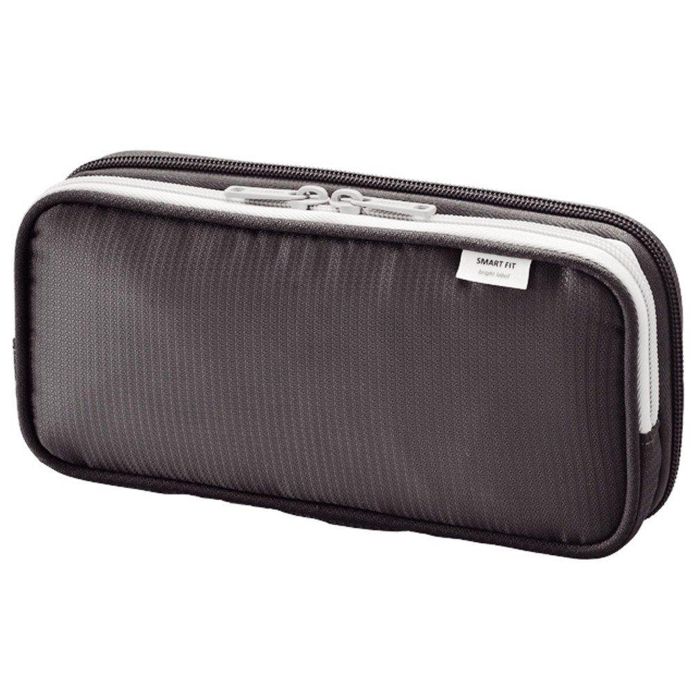 LIHIT LAB Double Pen Case, Large, Black, A7661-24