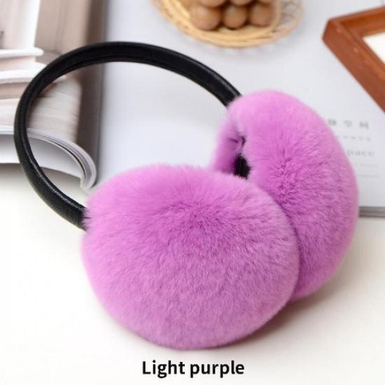 Women Warm Faux Rabbit Fur Earmuffs Plush Ski Ear Warmer Cover Earflap Winter