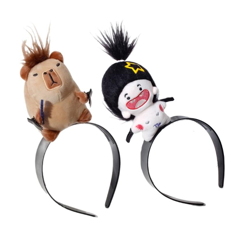 2 Stück Niedliches und Cartoon-Gesichtswasch-Haarband Lustiges Stirnband Haargummi Haarband Haaraccessoires für Frauen