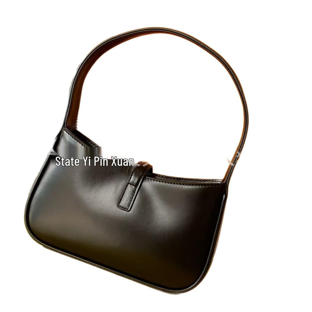 2025 Yang Shulin Women s Genuine Leather Underarm Hobo Bag - High-End Trendy Handbag 19x11.5x4.5 cm чёрный