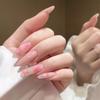 Peachy Pink Summer Whitening Hydrating Nail Art Stickers - Removable, Wearable False Nails