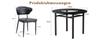 Juego de mesa redonda minimalista (con 2 sillones negros de material PU y respaldo curvo de confort), con 100 cm de diámetro en aspecto de madera negra.