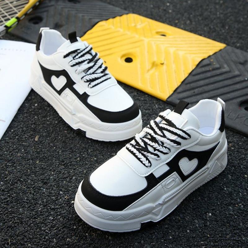 Neue Übergrößen Damen Schuhe Herbst Farbblock Schnürschuhe Freizeit Schuhe Outdoor Anti-Rutsch Plateau Schuhe De Mujer