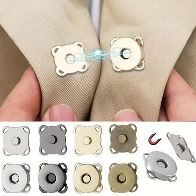 Fechos Magnéticos Quadrados Botões Bolsa Carteira Artesanato Peças Acessórios 18mm Escolha a Cor