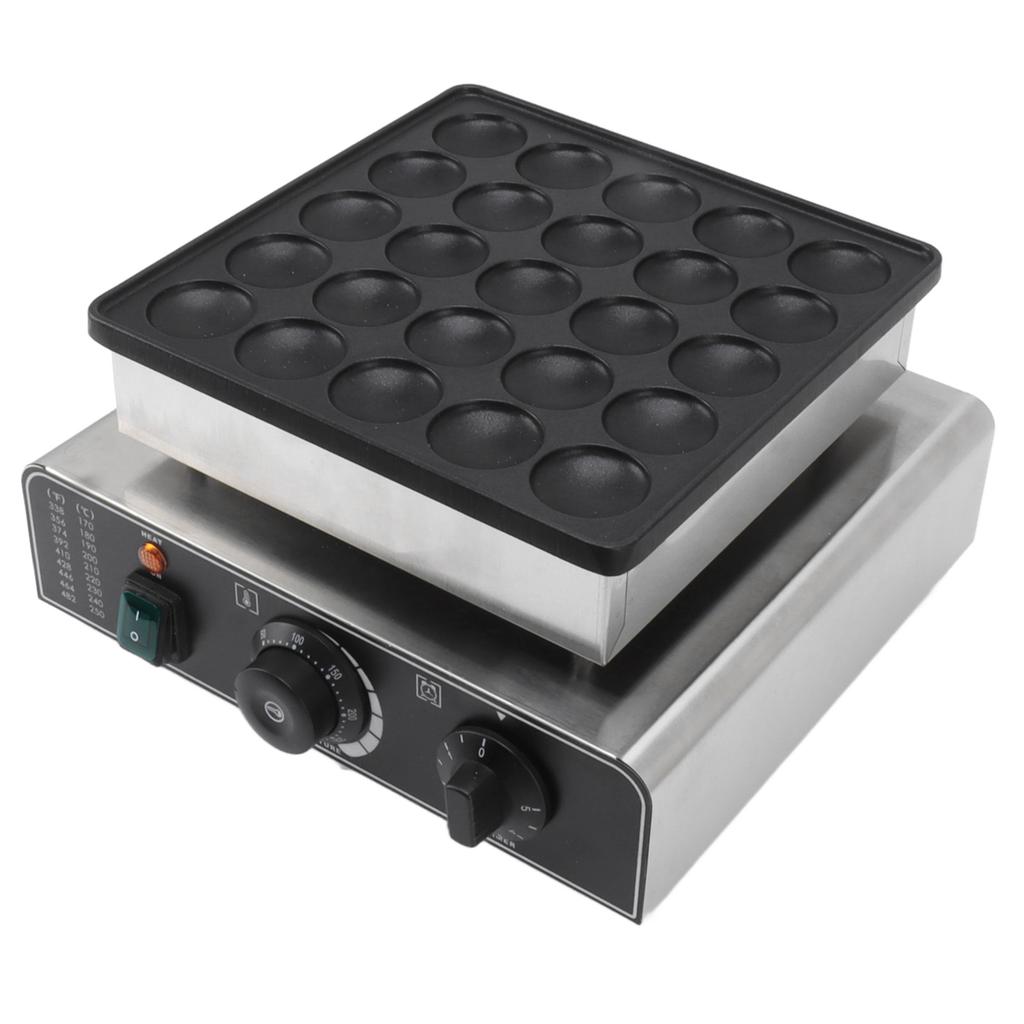 Mini Dutch Pancake Baker 850W 25PCS Non Stick Pie Muffin Waffle Maker Machine for Home Kitchen