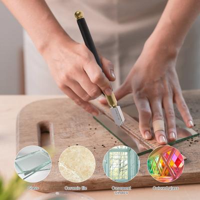 Glass Knife Tile Cutting Knife 12/20mm Blade with Replacement Blade Oil Supply Carbide for Glass Tile Cutting Tool DIY