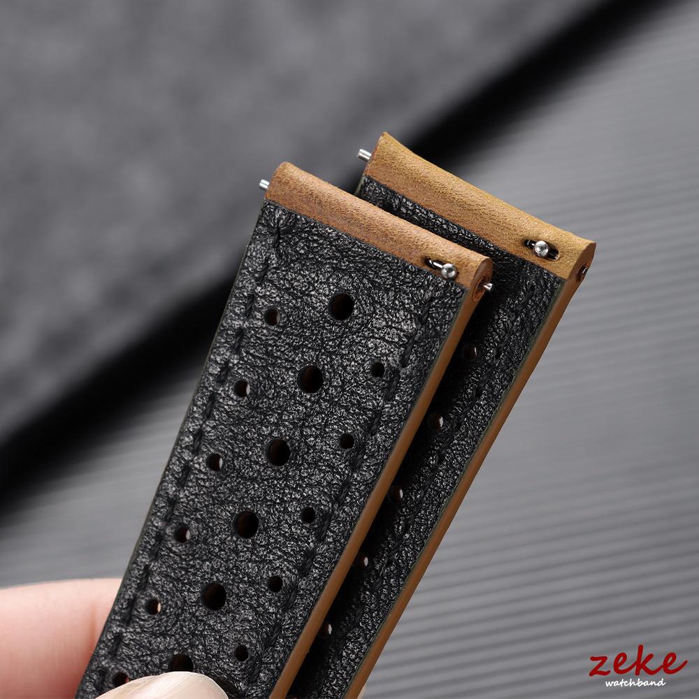 Quick Release Vintage Leather Watch Strap Stitching Cowhide Band for Omega 18/19/20/21/22/24mm Deployment Clasp Wrist Bracelet