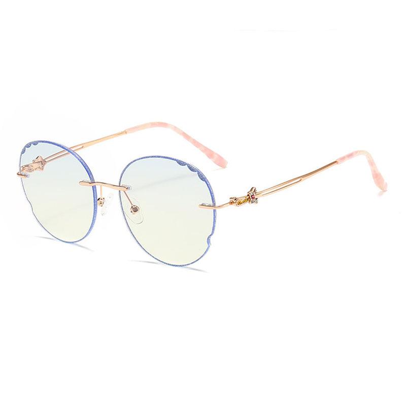 New anti-blue light, girls' trend fashion flat glasses, oval face frame fashion sunglasses sunglasses