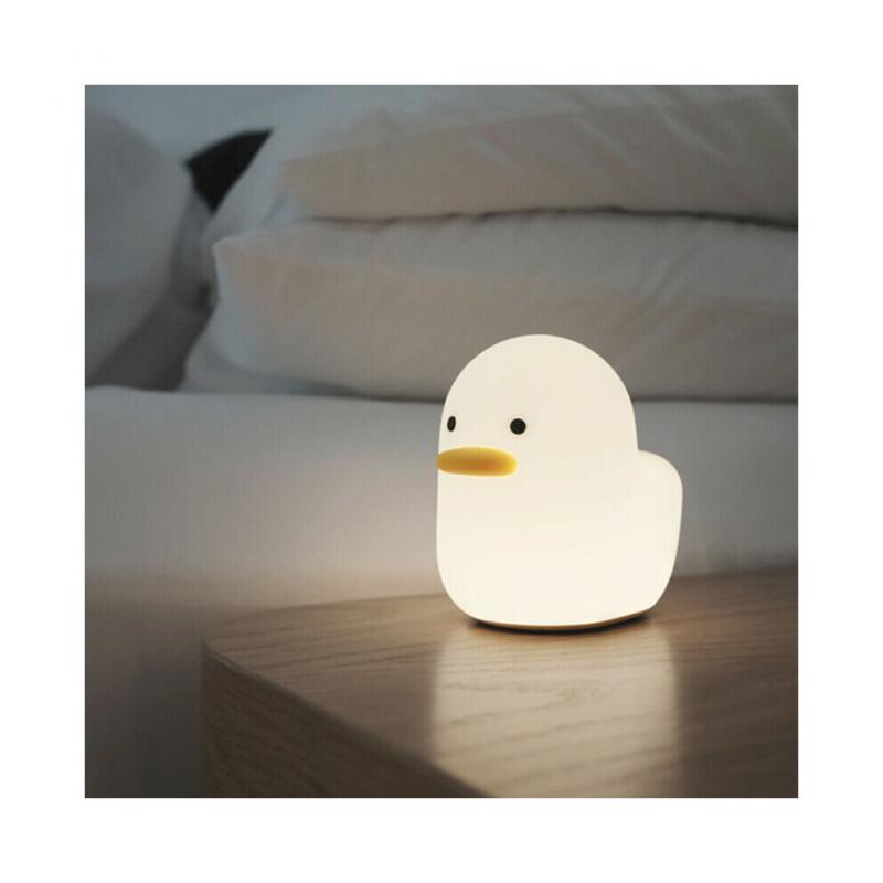LED Night Light Mini Duck Silicone Sleeping Lamp Touch Sensor Switch USB Charge