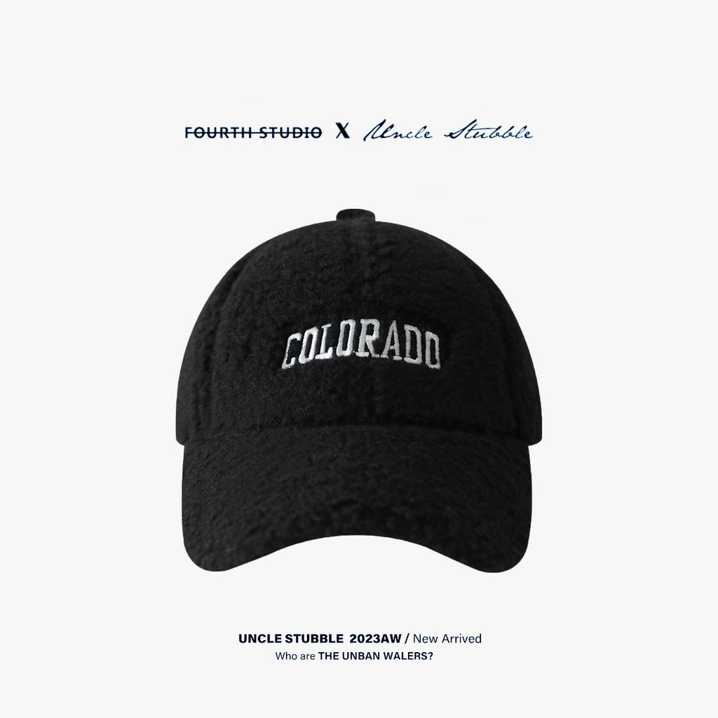 Korean Style Embroidered Letter Baseball Cap for Women with Thick Plush Baseball Cap Warmth and Cold To Show Their Face Adjustable Hat