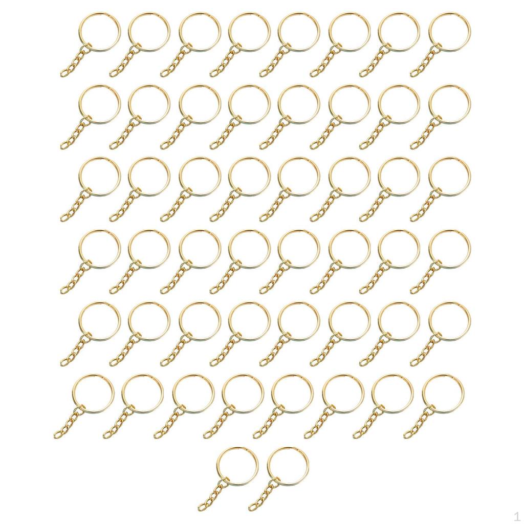 50 Stück 1" 25mm Schlüsselanhänger Ringe Set, Schlüsselanhänger mit und Sprung Groß für Schmuck