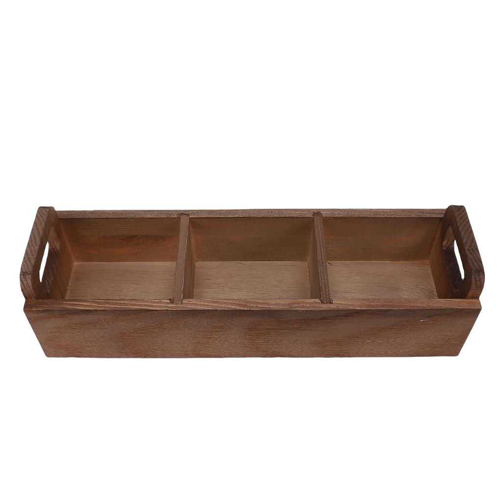 Teebeutel-Organizer aus Holz, 3 Fächer, Aufbewahrungsbox für Teebeutel, mit doppeltem Griff für Kaffee, Zucker, Arbeitsplatte