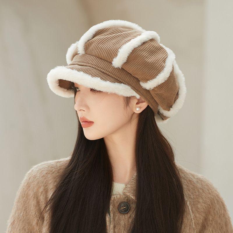 Edge Edged Octagonal Beret Women's Versatile Winter Warm Hat