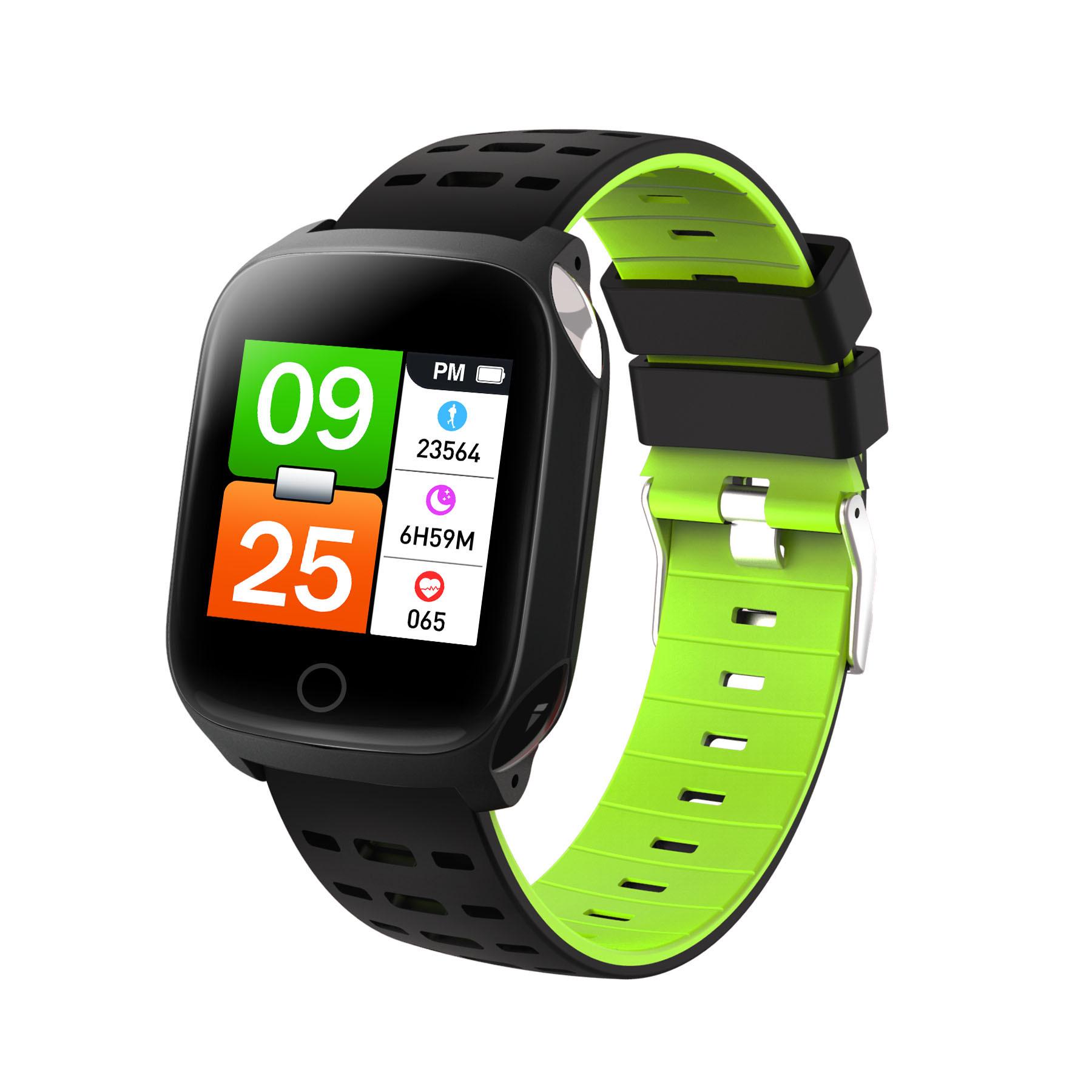 

F16T смарт-браслет Измерение температуры ЭКГ+ППГ артериальное давление уровень кислорода в крови частота сердечных сокращений подсчет шагов мониторинг зелёный