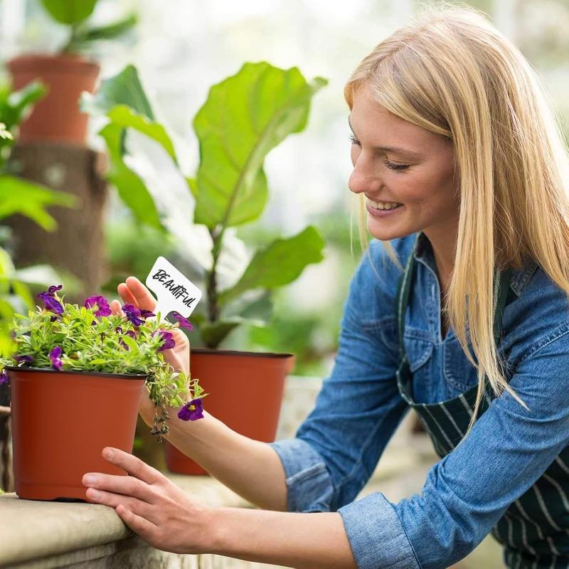 100/20pcs Two-colors Seeding Nursery Pot Plastic Plants Flowers Seedling Cups Grow Box Home Garden Nursery Pot Potted Containers