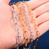5/8,5mm Schickes Glitzer Edelstahl Halsketten Gliederkette Oval geschnitten Halskette für Damen Herren Minimalistisch Goldfarbe Choker Metall Schmuck